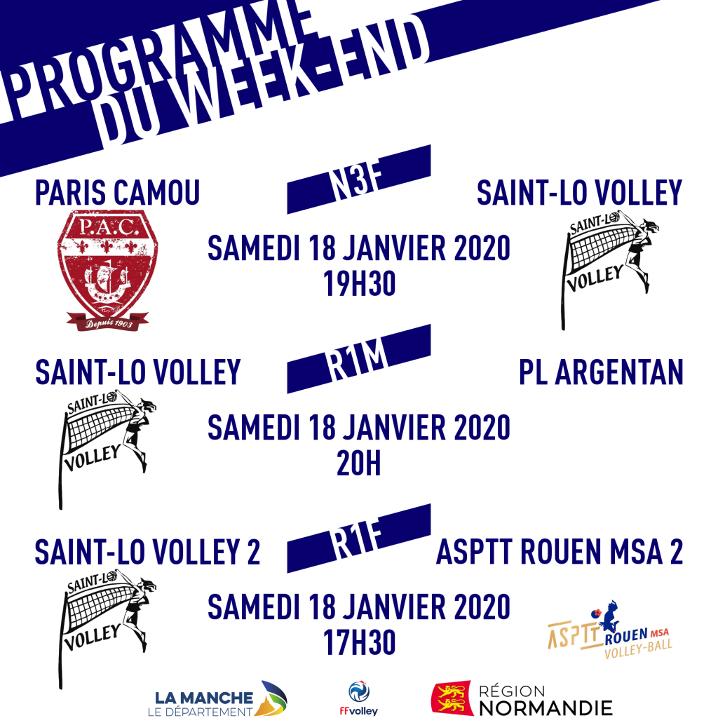 Programme du week-end : 18-19 janvier