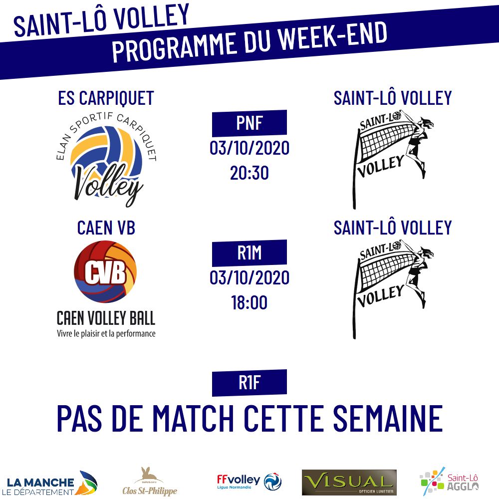 Programme du week-end : 3-4 octobre 2020